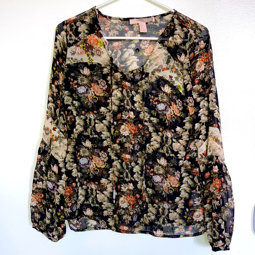 Forever 21 Sheer Boho Blouse